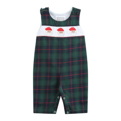 Blue, Green Red Plaid Christmas Santa Smocked Longall
