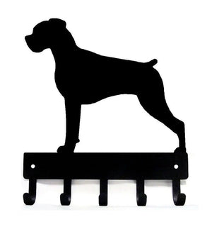 Boxer Dog Personalized Key Holder and Leash Hanger - 5 Hooks
