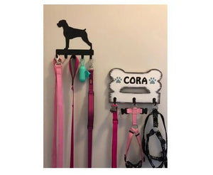 Boxer Dog Key Rack and Leash Holder