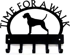 Boxer TIME FOR A WALK Dog Key Rack & Leash Holder