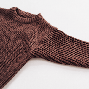 Chocolate Brown Knit Pullover Sweater- Child