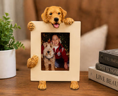 Golden Retriever Puppy (2 1/2x3 1/2) Small Photo Picture Ceramic Frame
