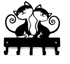 Twin Cats Key Holder with 5 hooks