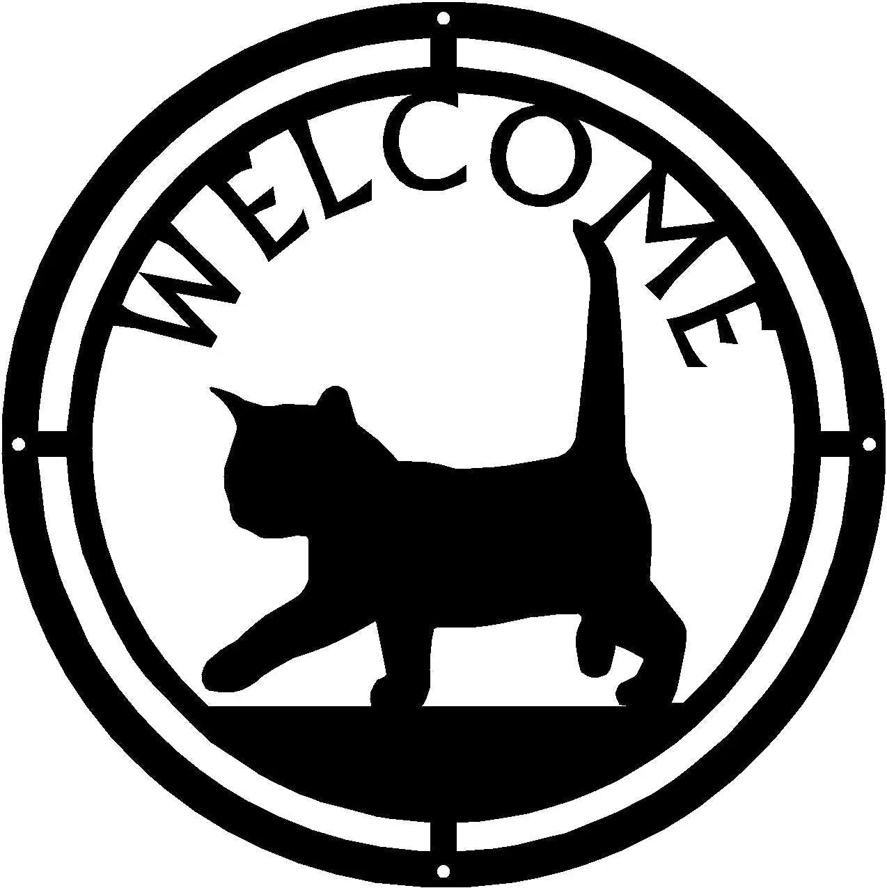 Cat #02 Round Welcome Sign