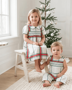 Christmas Plaid Smocked Longall