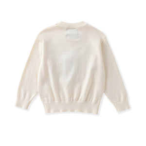 Cream Sparkly Bow Sweater