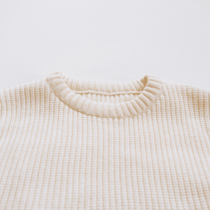 Oatmeal Knit Pullover Sweater- Child