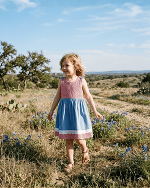 Denim Look and Red Gingham A-Line Dress