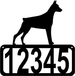 Doberman Dog House Address Sign
