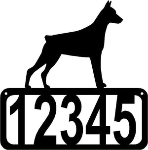 Doberman Dog House Address Sign