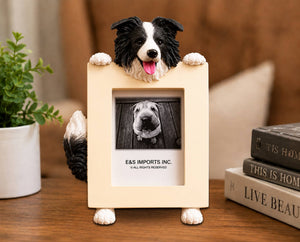 Border Collie (2 1/2x3 1/2) Small Photo Picture Ceramic Frame from E&S Imports