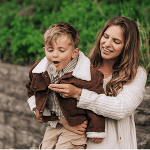 Sherpa Collar Coffee Brown Corduroy Jacket-Child