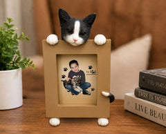 Black And White Cat (2 1/2x3 1/2) Small Photo Picture Ceramic Frame from E&S Imports