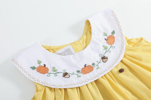 Golden Wheat Pumpkin Collared Dress