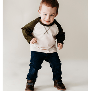 Raglan Baseball Tee Green - Infant