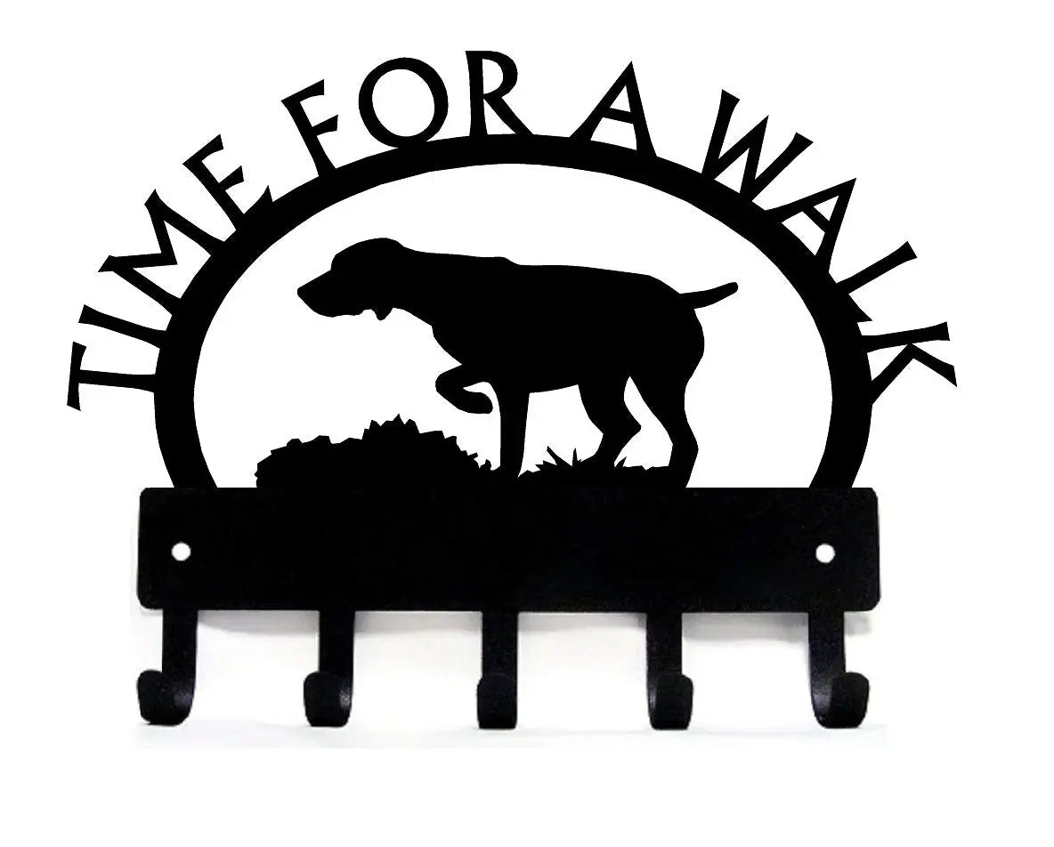 GSP on Point TIME FOR A WALK Dog Key Rack & Leash Holder