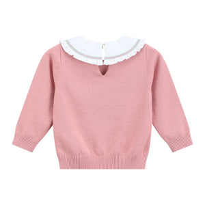Heirloom Pink Roses Collared Sweater