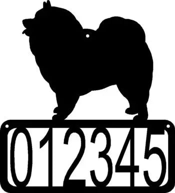 Keeshond Dog House Address Sign