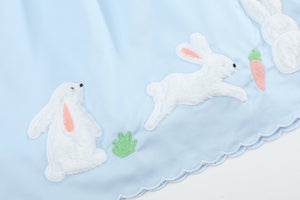 Light Blue Bunny and Flowers Dress