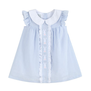 Light Blue Bunny Ruffle Yoke Dress