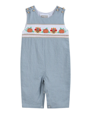 Light Blue Pinstripe Turkey Smocked Longall