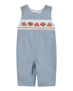 Light Blue Pinstripe Turkey Smocked Longall