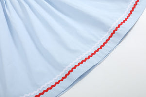 Light Blue USA Flag Smocked Dress