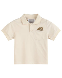 Light Brown Football Pocket Polo Golf Shirt
