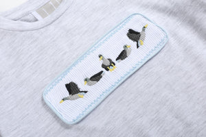 Light Gray Mallard Smocked Shirt and Shorts