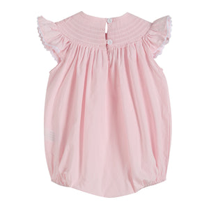 Light Pink Daisy Smocked Ruffle Bubble Romper