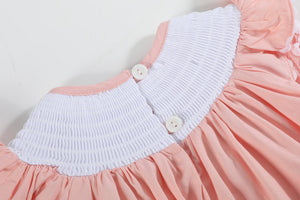 Light Pink Smocked Flutter Bubble Romper