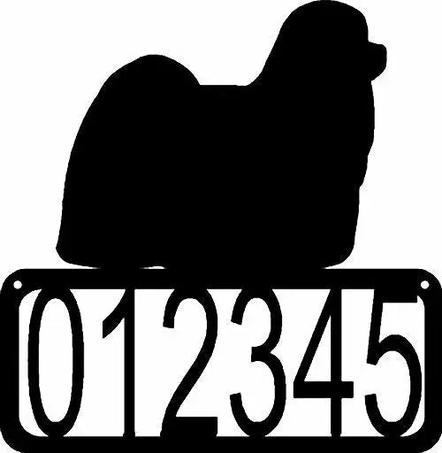 Maltese Dog House Address Sign