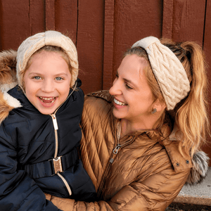 Matching Mommy & Me Ear Warmer Headbands- Beige