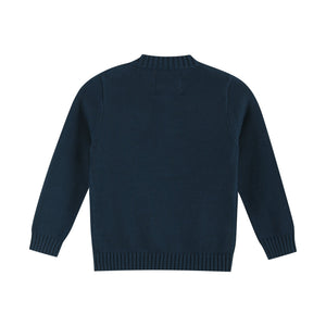Navy Blue Christmas Santa Knit Cardigan
