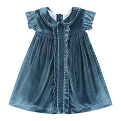 Navy Velvet Holiday Dress