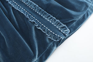 Navy Velvet Holiday Dress