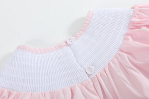 Pink and Orange Gingham Boo Smocked Dress and Bloomer Set
