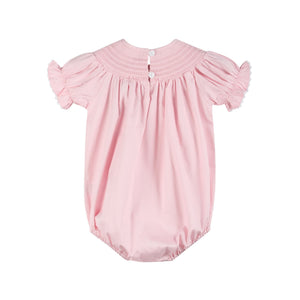 Pink and White Smocked Bubble Romper
