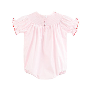 Pink Christmas Smocked Bubble Romper