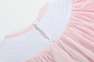 Pink Strawberry Vine Smocked Bishop Dress