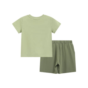 Pistachio Green Mallard Duck Smocked Shirt and Shorts Set