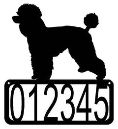 Poodle #2 (natural cut) Dog House Address Sign
