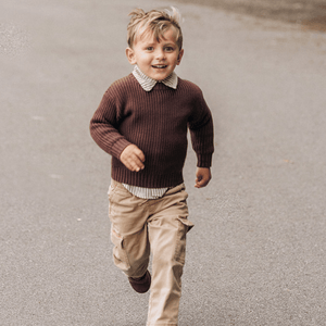 Chocolate Brown Knit Pullover Sweater- Child