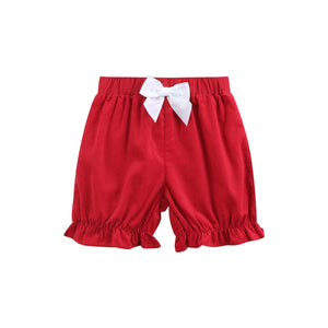 Red Corduroy Christmas Smocked Dress and Bloomers