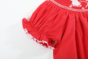 Red Santa Sleigh Bishop Dress