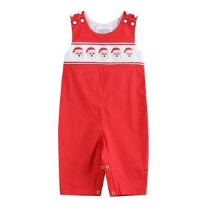 Red Santa Smocked Longall