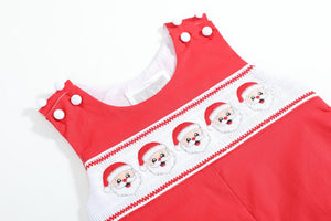Red Santa Smocked Longall