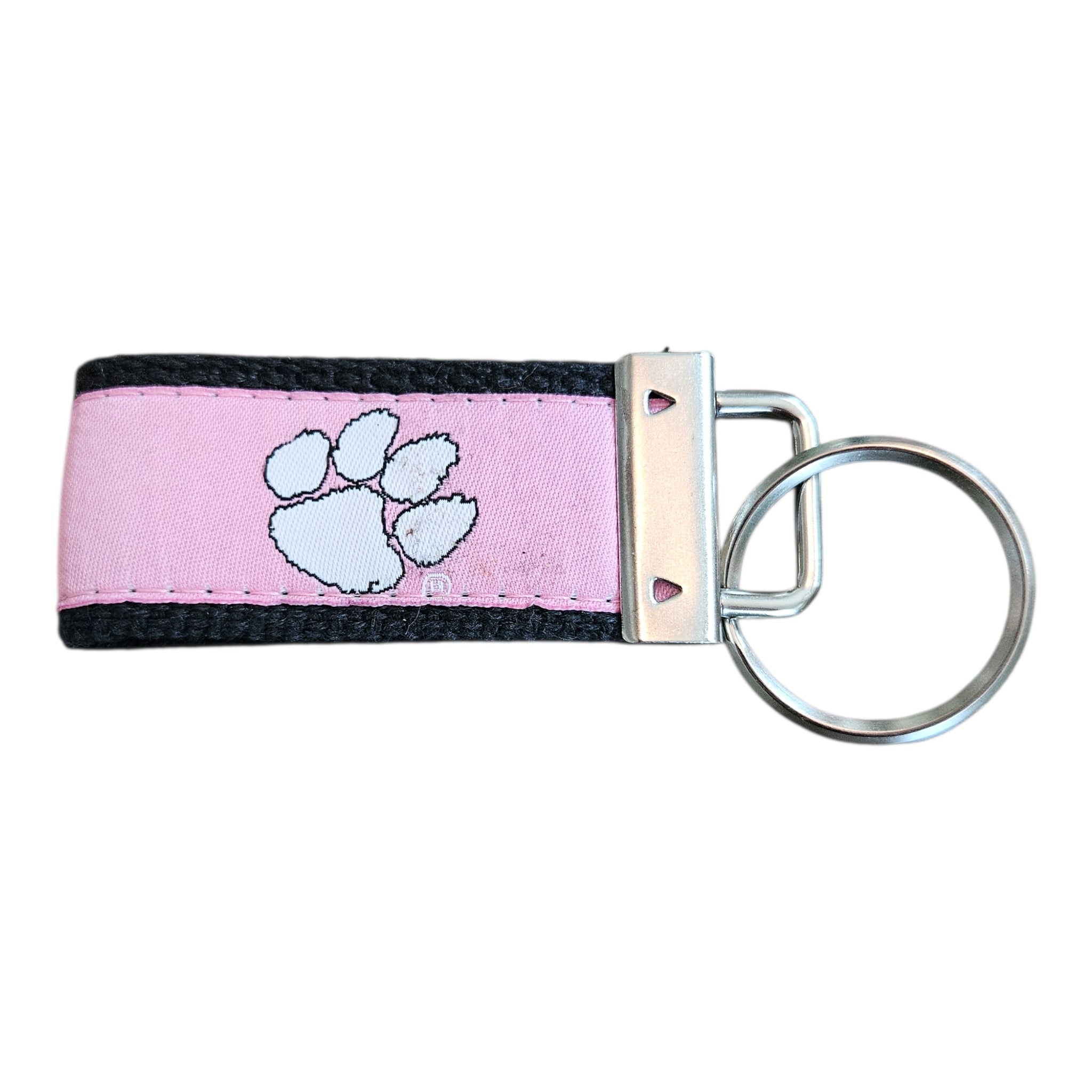 web-keychain-university-of-clemson-tiger-paw-on-pink