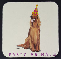 Fur Children Party Animal Coasters - Irish Setter (PC040474)