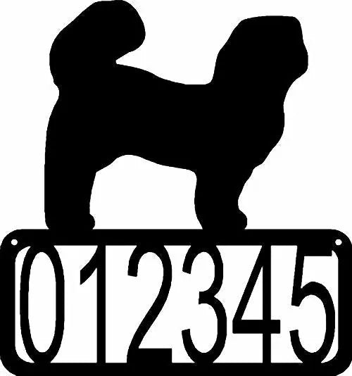 Shih Tzu Trimmed Coat Dog House Address Sign